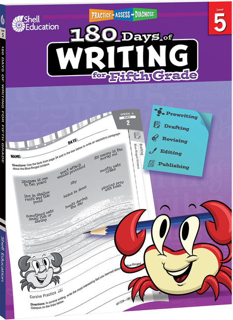 Book cover for 180 Days(tm) Writing for Fifth Grade: Practice, Assess, Diagnose