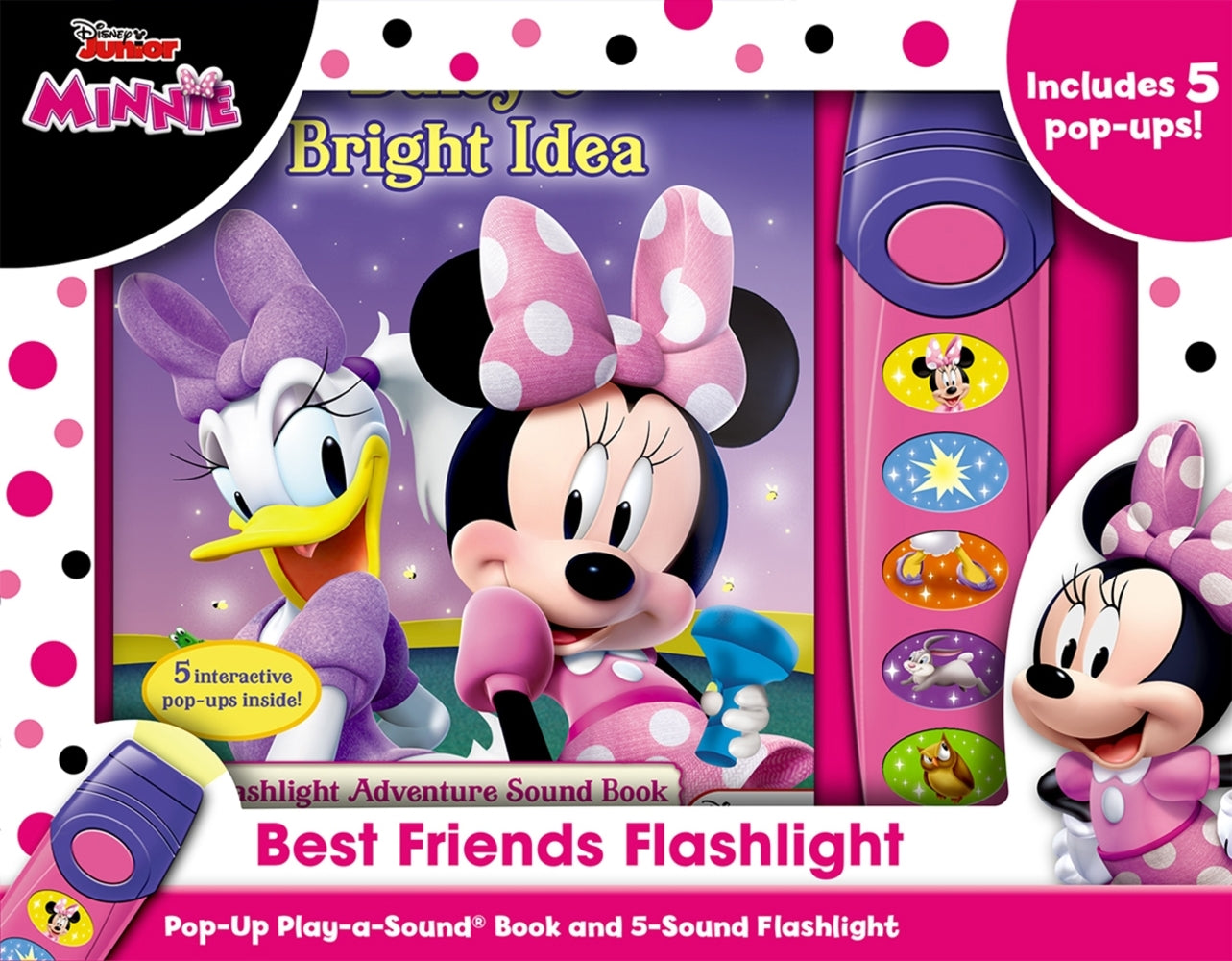 Book cover for Disney Junior Minnie: Best Friends Pop-Up Book and 5-Sound Flashlight Set [With Flashlight and Battery]