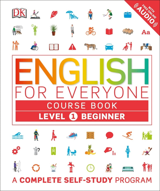 Book cover for English for Everyone: Level 1: Beginner, Course Book: A Complete Self-Study Program