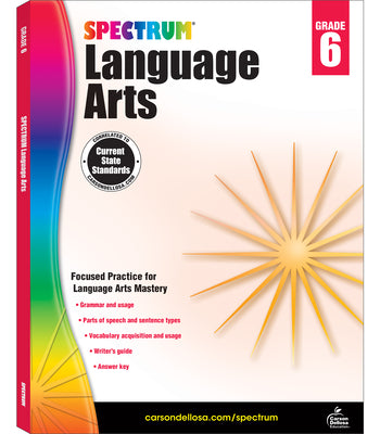 Book cover for Spectrum Language Arts, Grade 6
