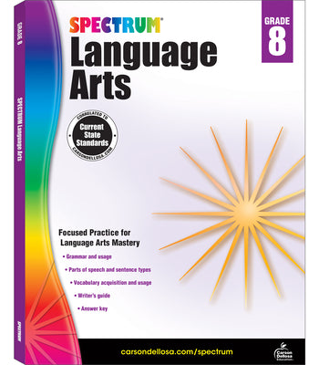 Book cover for Spectrum Language Arts, Grade 8