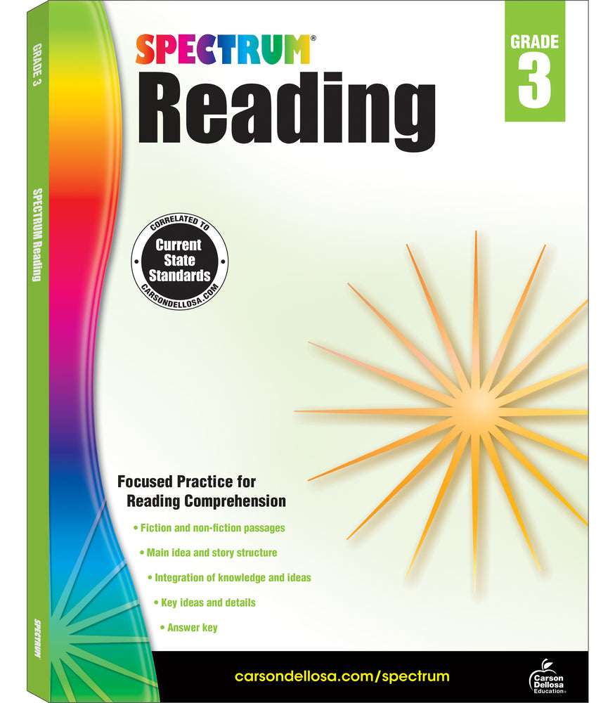 Book cover for Spectrum Reading Workbook, Grade 3