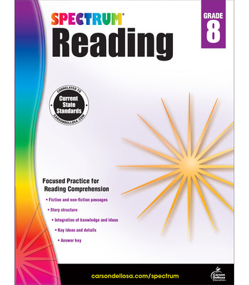 Book cover for Spectrum Reading Workbook, Grade 8