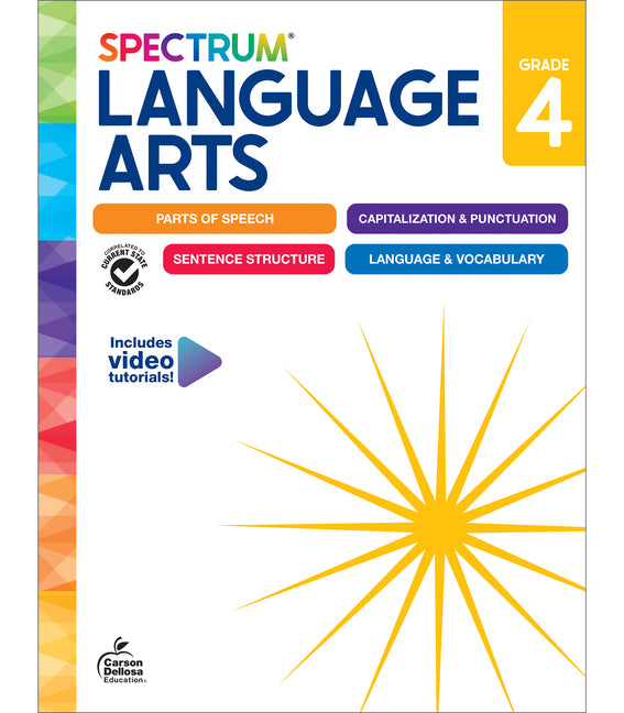 Book cover for Spectrum Language Arts Workbook, Grade 4