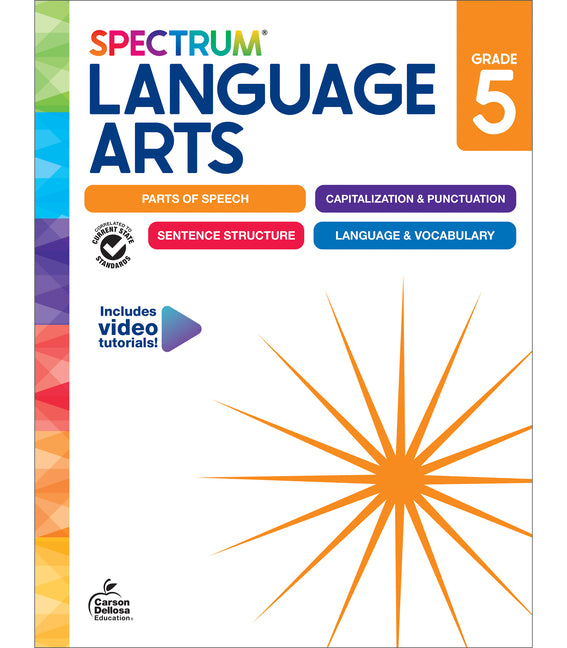 Book cover for Spectrum Language Arts Workbook, Grade 5