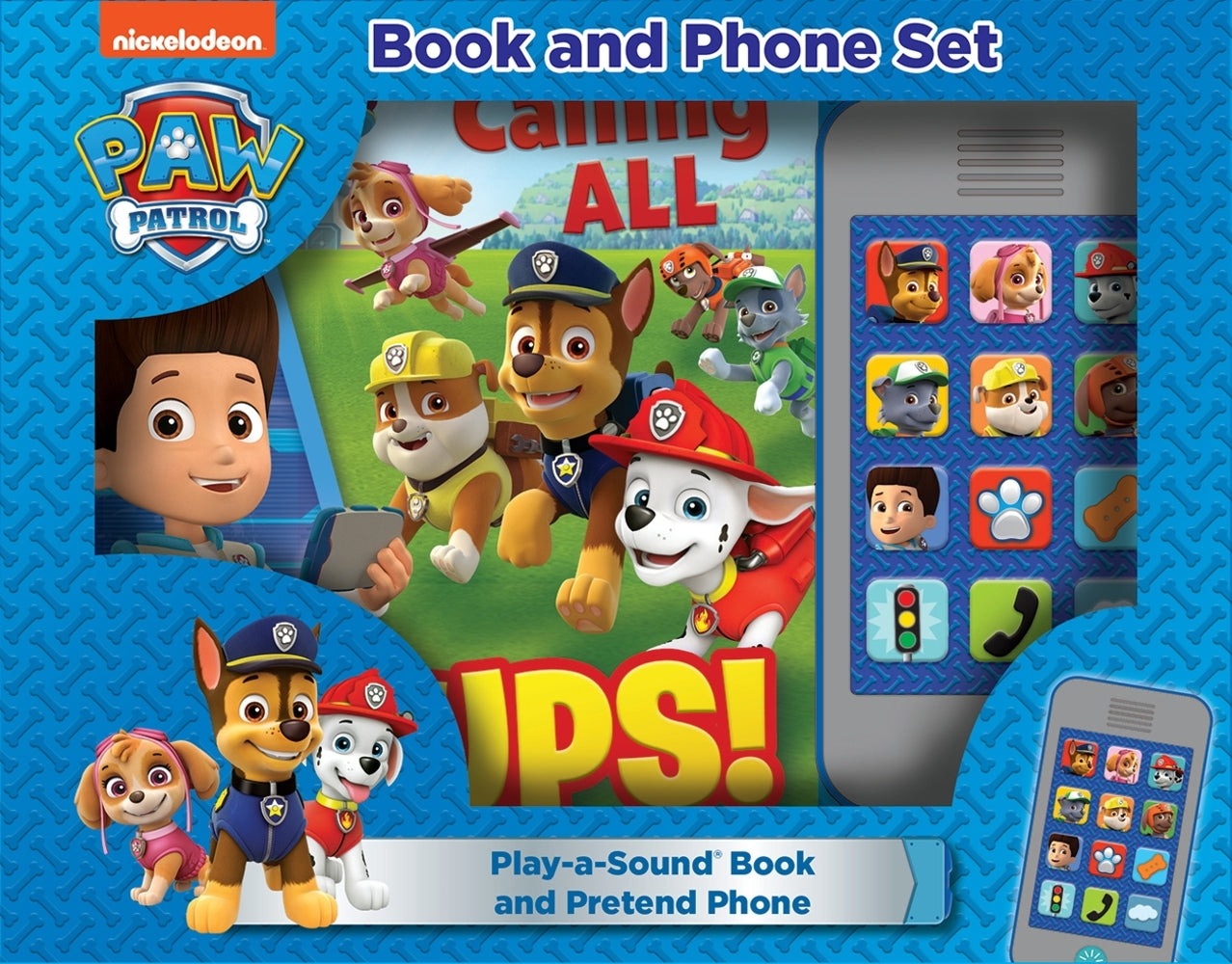 Book cover for Nickelodeon Paw Patrol: Calling All Pups Book and Phone Sound Book Set [With Toy and Battery]