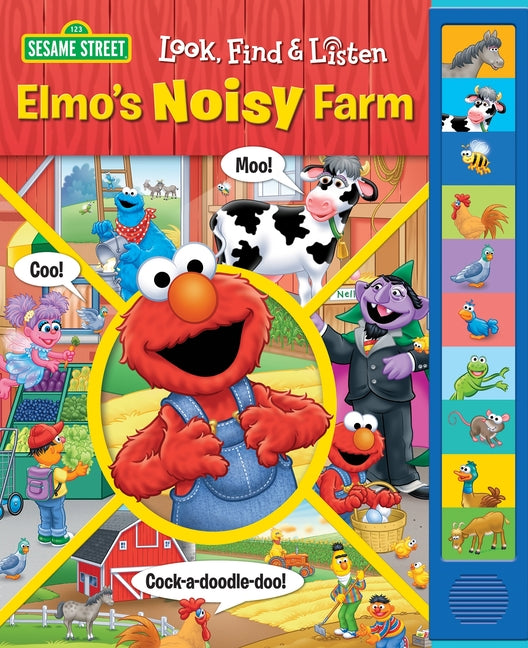 Book cover for Sesame Street: Elmo's Noisy Farm Look, Find and Listen [With Battery]