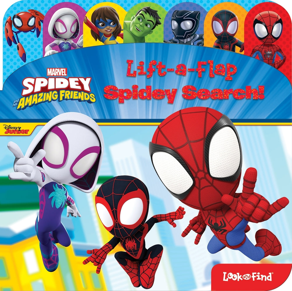 Book cover for Spidey and His Amazing Friends: Spidey Search! Lift-A-Flap Look and Find