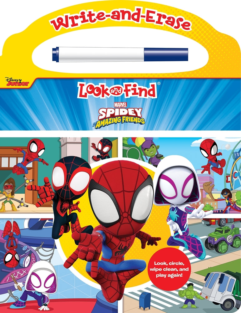 Book cover for Disney Junior Marvel Spidey and His Amazing Friends: Write-And-Erase Look and Find