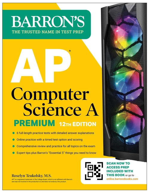 Book cover for AP Computer Science a Premium, 12th Edition: Prep Book with 6 Practice Tests + Comprehensive Review + Online Practice