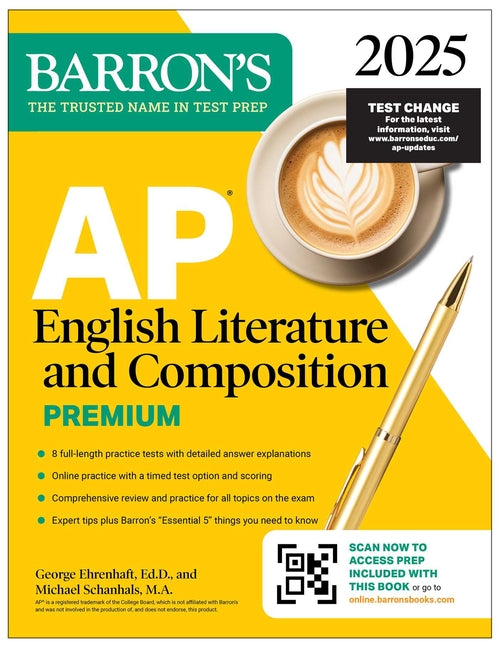 Book cover for AP English Literature and Composition Premium, 2025: Prep Book with 8 Practice Tests + Comprehensive Review + Online Practice