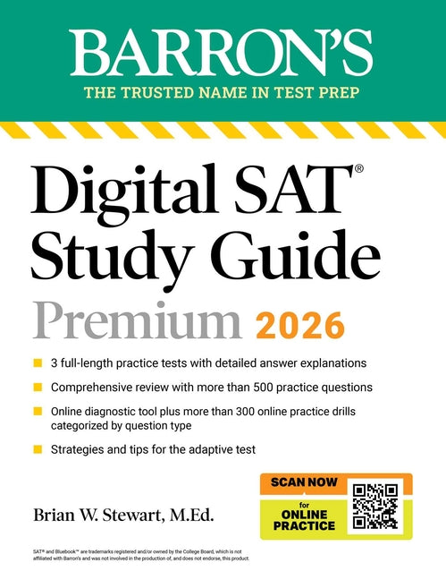 Book cover for Digital SAT Study Guide Premium, 2026: 3 Practice Tests + Comprehensive Review + Online Practice