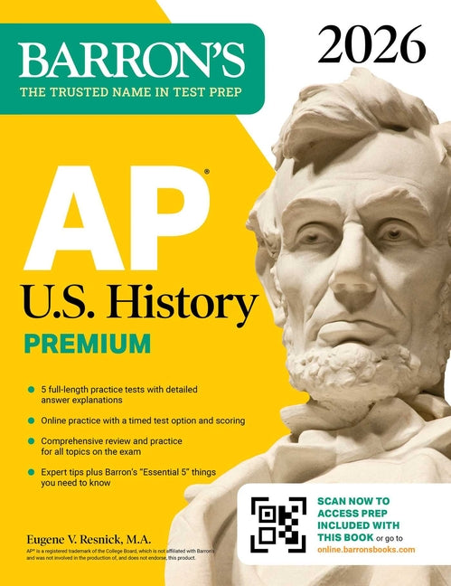 Book cover for AP U.S. History Premium, 2026: Prep Book with 5 Practice Tests + Comprehensive Review + Online Practice