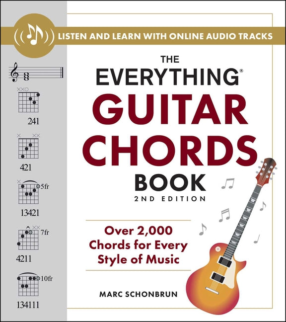 Book cover for Everything Guitar Chords Book, 2nd Edition: Over 2,000 Chords for Every Style of Music