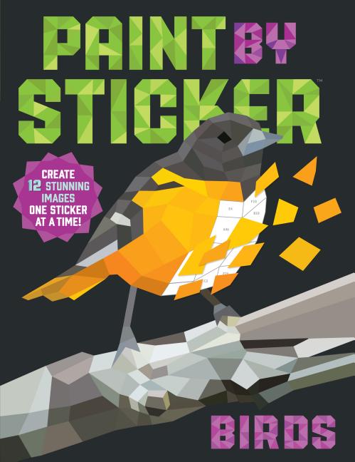 Book cover for Paint by Sticker: Birds: Create 12 Stunning Images One Sticker at a Time!