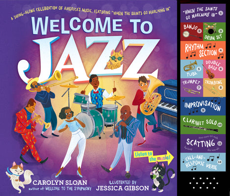 Book cover for Welcome to Jazz: A Swing-Along Celebration of America's Music, Featuring "When the Saints Go Marching In"