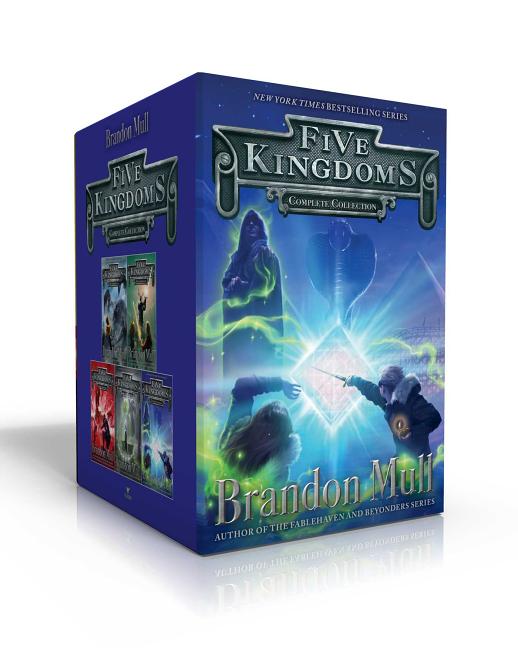 Book cover for Five Kingdoms Complete Collection (Boxed Set): Sky Raiders; Rogue Knight; Crystal Keepers; Death Weavers; Time Jumpers