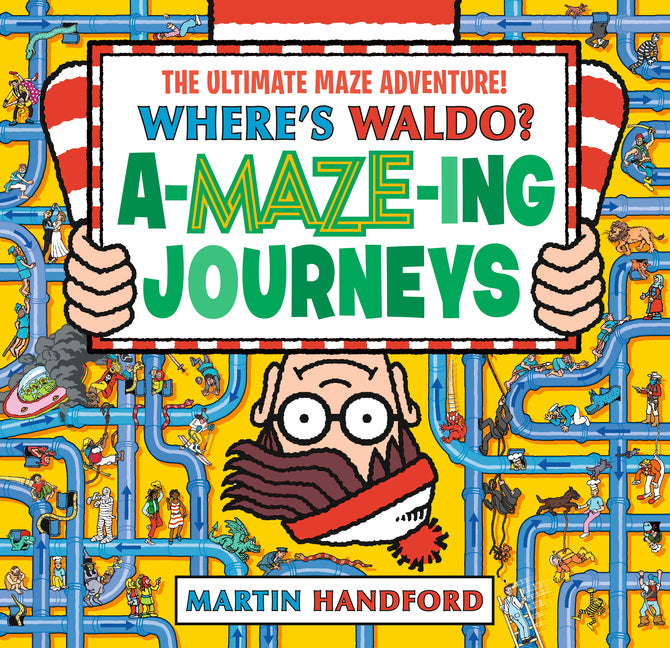 Book cover for Where's Waldo? Amazing Journeys: The Ultimate Maze Adventure!: (A Maze Puzzle Activity Book with 100+ Hidden Objects to Search and Find - A Perfect Gi