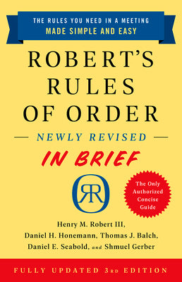 Book cover for Robert's Rules of Order Newly Revised in Brief, 3rd Edition