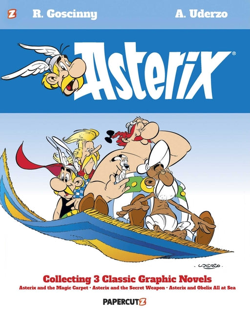 Book cover for Asterix Omnibus Vol. 10: Collecting Asterix and the Magic Carpet, Asterix and the Secret Weapon, and Asterix and Obelix All at Sea