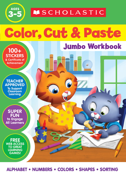 Book cover for Color, Cut & Paste Jumbo Workbook