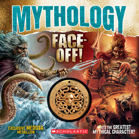 Book cover for Mythology Face-Off! (Face-Off Book with Medusa Medallion)