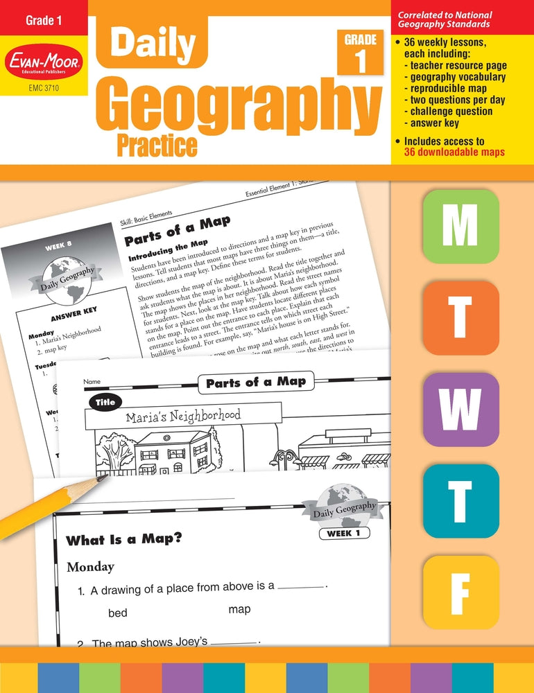 Book cover for Daily Geography Practice: Grade 1