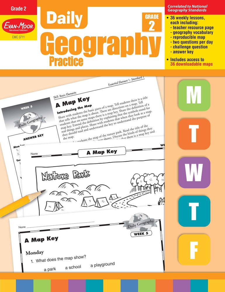 Book cover for Daily Geography Practice: Grade 2
