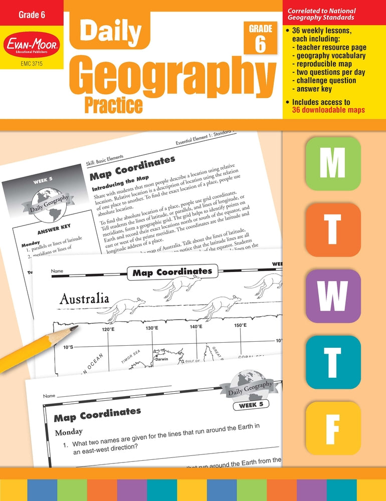 Book cover for Daily Geography Practice: Grade 6