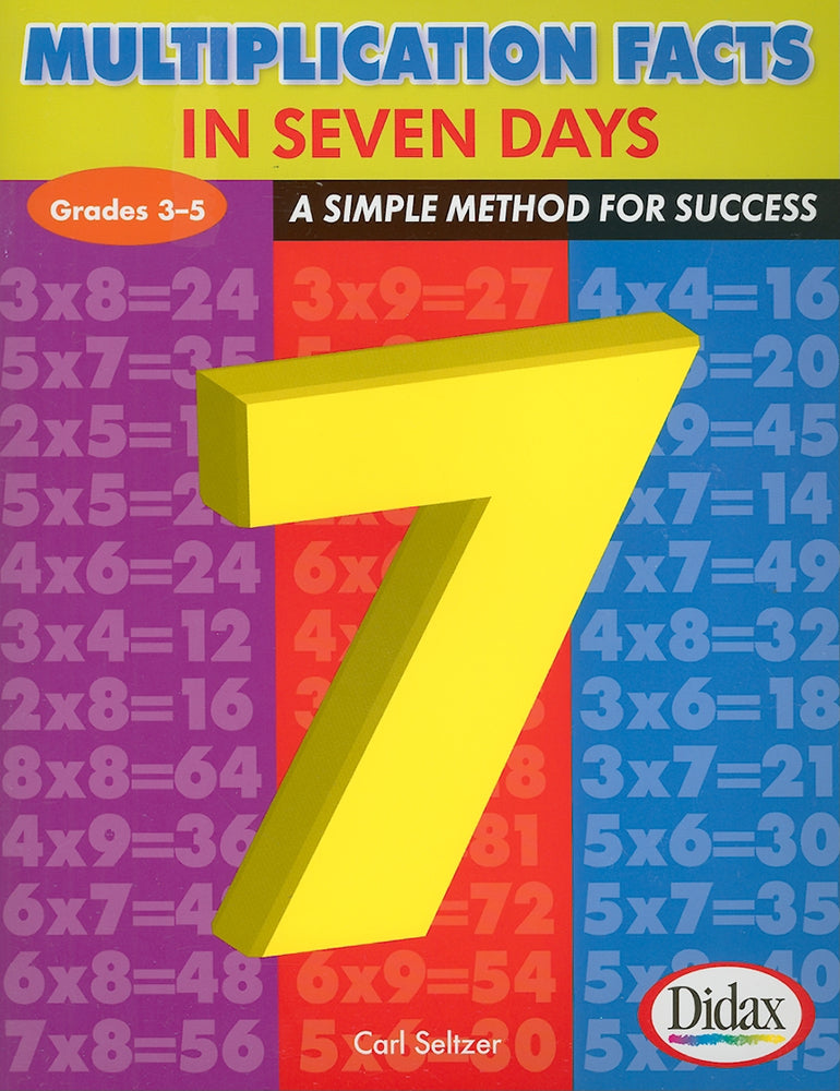 Book cover for Multiplication Facts in 7 Days, Grades 3-5: A Simple Method for Success