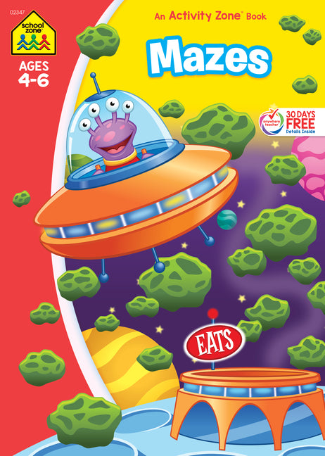 Book cover for School Zone Mazes 64-Page Workbook