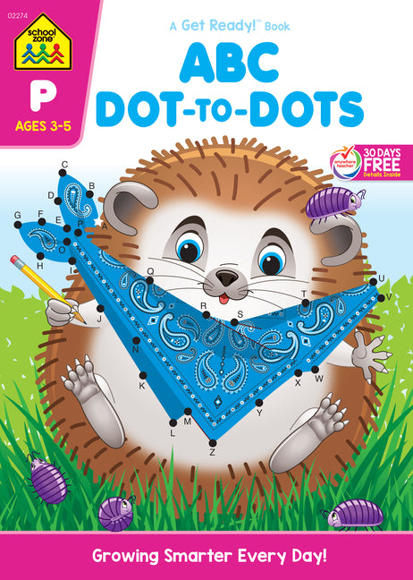 Book cover for School Zone ABC Dot-To-Dots Workbook