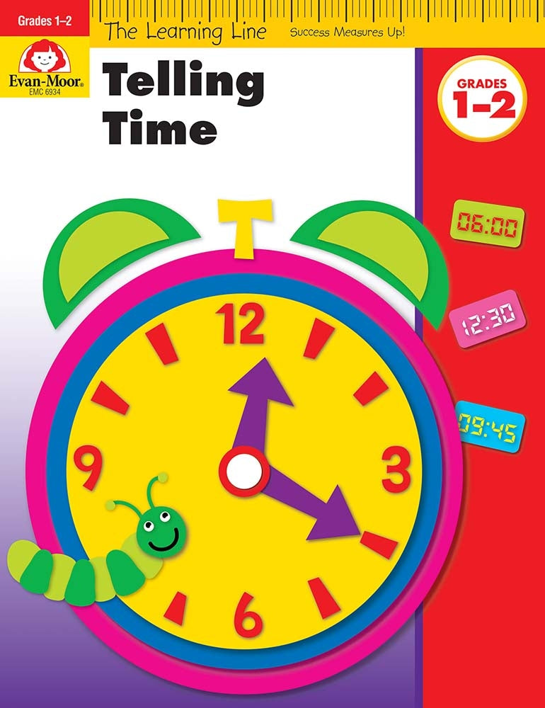 Book cover for Learning Line: Telling Time, Grade 1 - 2 Workbook