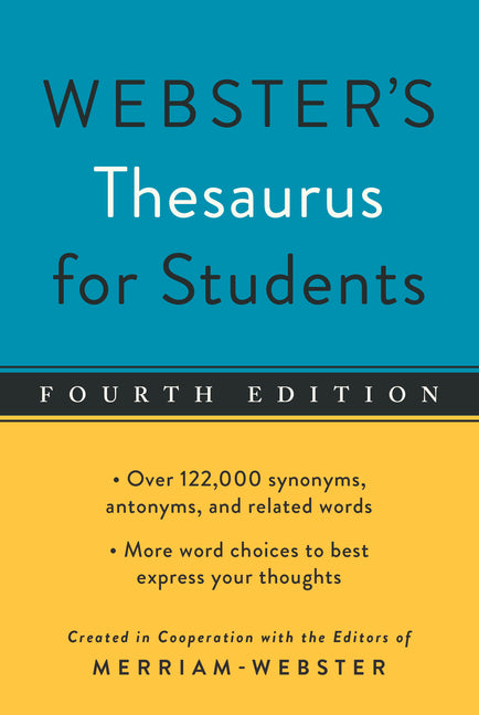 Book cover for Webster's Thesaurus for Students, Fourth Edition