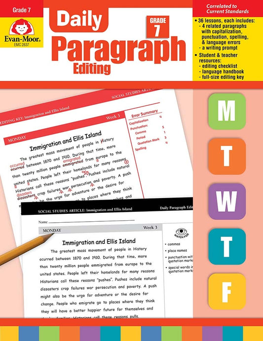 Book cover for Daily Paragraph Editing, Grade 7 Teacher Edition