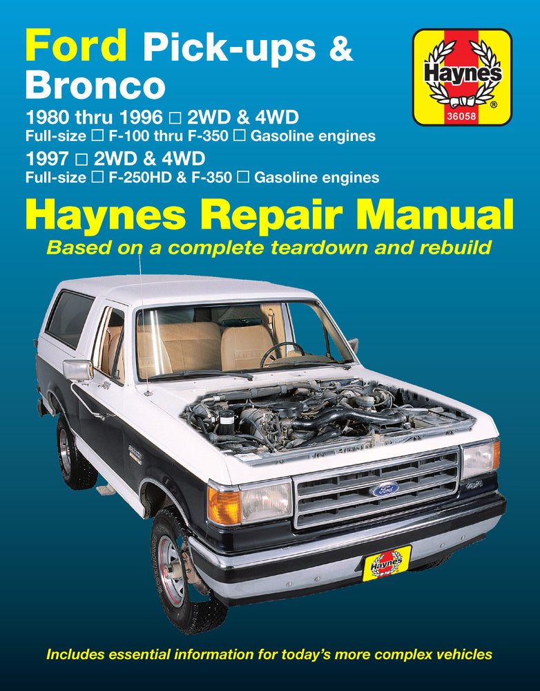 Book cover for Ford F-100, F-150, F-250, F-350 Full-Size Pick-Ups & Bronco 1980-96; Ford F-250hd & F-350 1997