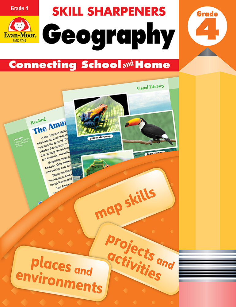Book cover for Skill Sharpeners: Geography, Grade 4 Workbook