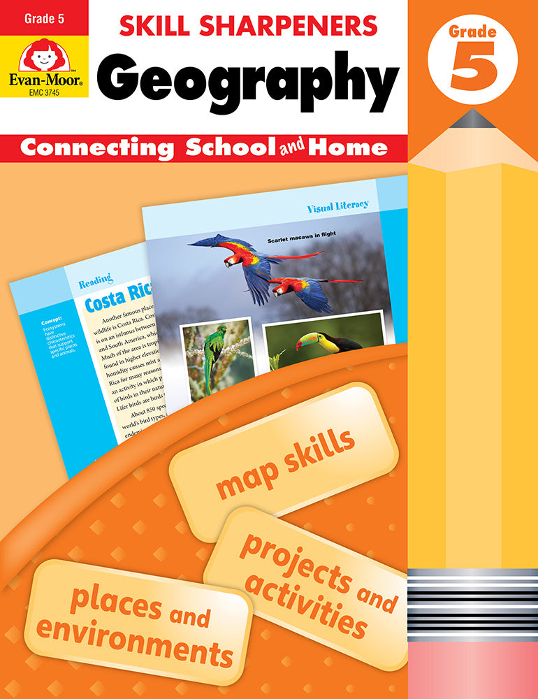Book cover for Skill Sharpeners: Geography, Grade 5 Workbook