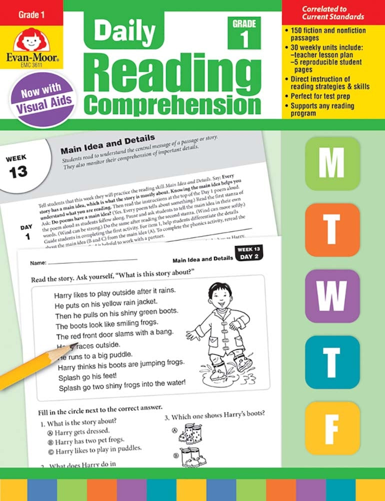 Book cover for Daily Reading Comprehension, Grade 1 Teacher Edition