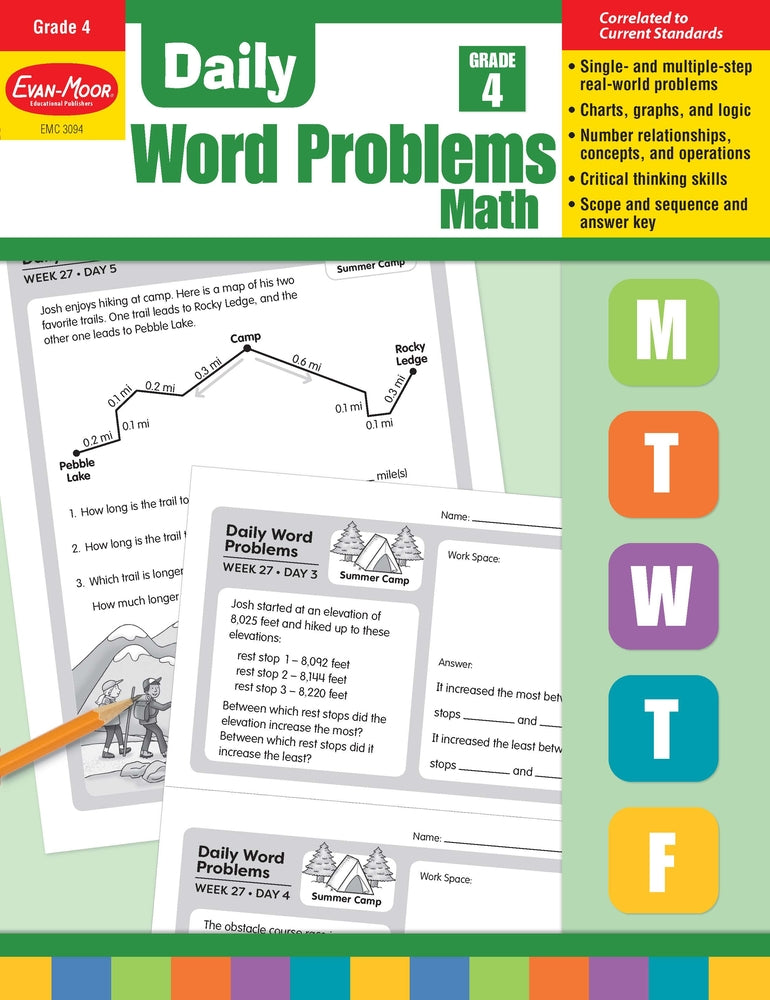 Book cover for Daily Word Problems Math, Grade 4 Teacher Edition