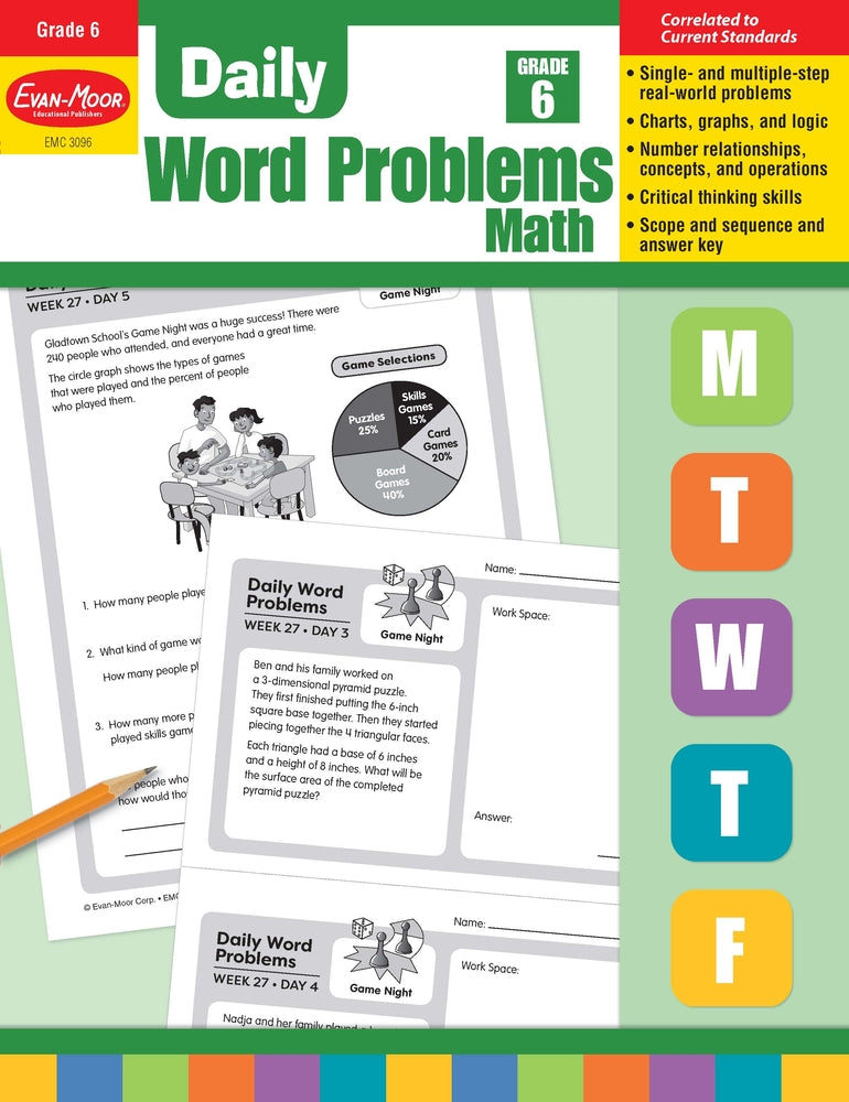 Book cover for Daily Word Problems Math, Grade 6 Teacher Edition