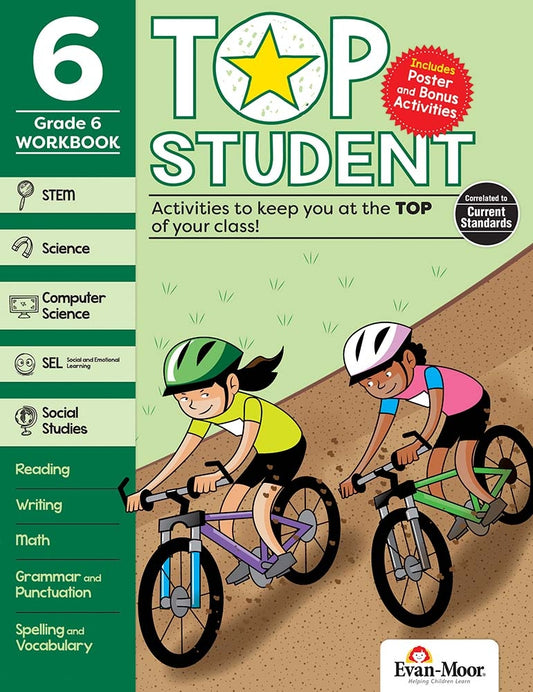 Book cover for Top Student, Grade 6 Workbook