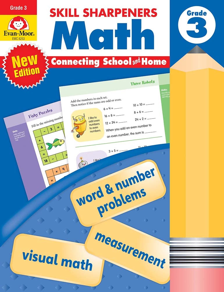 Book cover for Skill Sharpeners: Math, Grade 3 Workbook