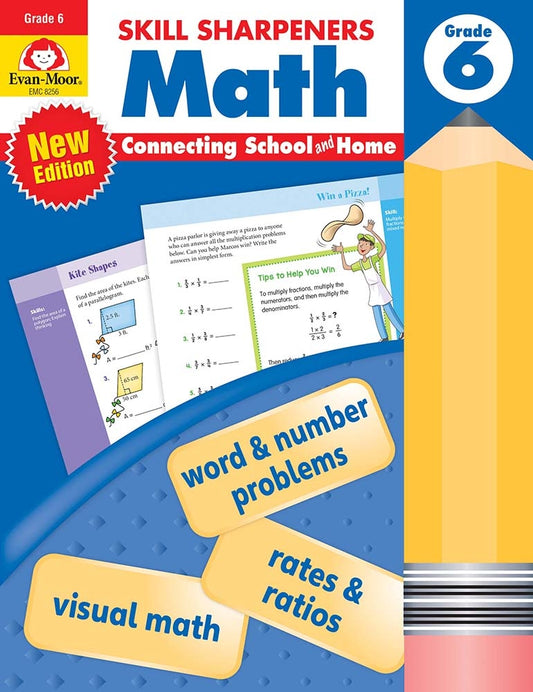 Book cover for Skill Sharpeners: Math, Grade 6 Workbook