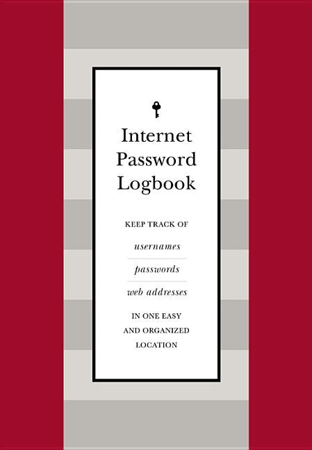 Book cover for Internet Password Logbook (Red Leatherette): Keep Track of Usernames, Passwords, Web Addresses in One Easy and Organized Location