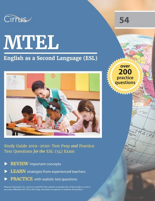 Book cover for MTEL English as a Second Language (ESL) Study Guide 2019-2020: Test Prep and Practice Test Questions for the ESL (54) Exam