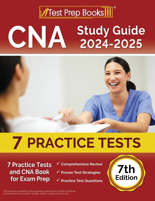 Book cover for CNA Study Guide 2024-2025: 7 Practice Tests and CNA Book for Exam Prep [7th Edition]