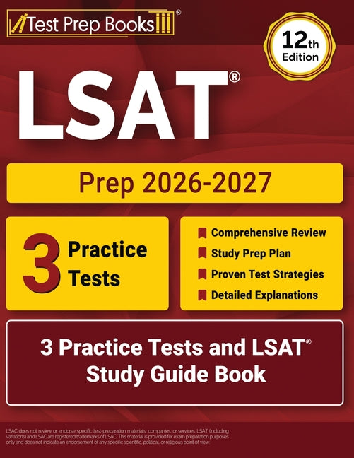 Book cover for LSAT Prep 2026-2027: 3 Practice Tests and LSAT Study Guide Book [12th Edition]