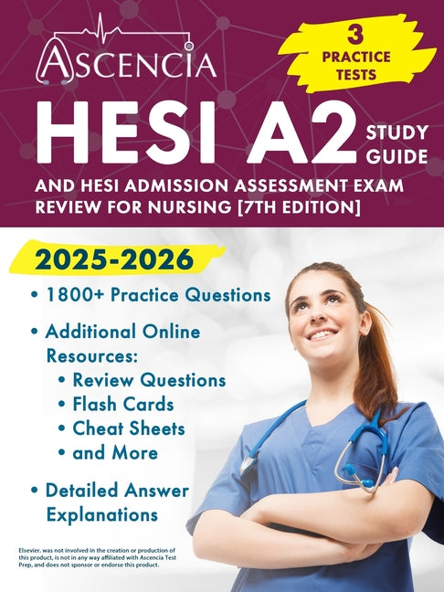 Book cover for HESI A2 Study Guide 2025-2026: 3 Practice Tests and HESI Admission Assessment Exam Review for Nursing [7th Edition]