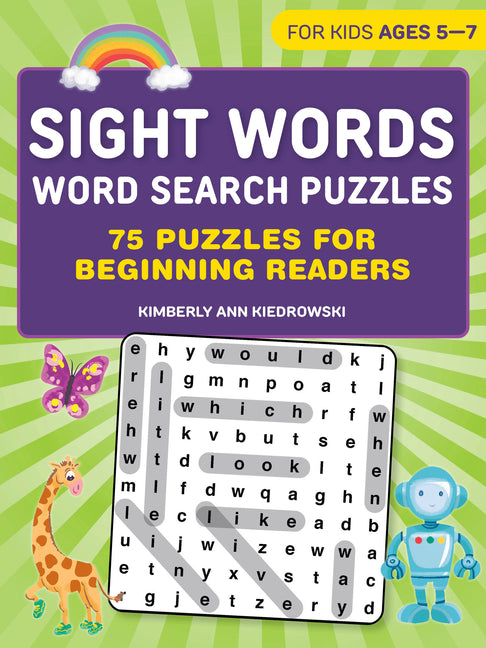 Book cover for Sight Words Word Search Puzzles: 75 Puzzles for Beginning Readers